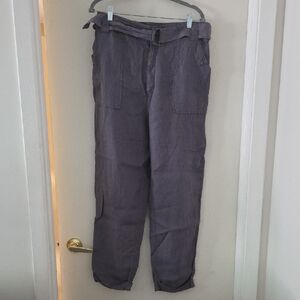 Tahari 100% Linen Dusty Blue Slacks NWOT